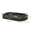 Kids Sandbox with Cover, Seat, Sandbox Outdoor for Backyard, Brown