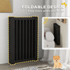 Free Standing Wooden Pet Gate Indoor Dog Barrier Foldable Step Over Doorway Fence Safety Gate with Open Door