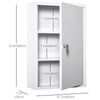 Wall Mount Medicine Cabinet 3 Tier Steel Emergency Box for Bathroom, Lockable with 2 Keys, White