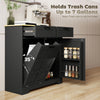 13 Gallon Tilt Out Garbage Cabinet, Kitchen Island with Trash Cabinet, 2 Drawers, Door Racks, Adjustable Shelves