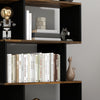 5-Tier Bookshelf, Geometric S Shaped Bookcase, Tall Narrow Display Shelf for for Living Room, Study Room, Rustic Brown