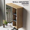 Wall Mount Medicine Cabinet with Mirror, Bathroom Cabinet Storage Organizer with 2 Doors, Cupboards and Shelves, Natural