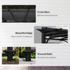 10' x 10' Outdoor Pergola Patio Gazebo Canopy Sun Shelter, Steel Frame, Dark Grey