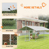 13.1' x 7.5' x 4.9' Outdoor Dog Kennel Dog Run with Waterproof, UV Resistant Cover for Medium Large Sized Dogs, Silver