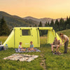 3-4 Person Camping Tent with 2 Rooms, 3000mm Waterproof Portable Family Tent with Carry Bag, Yellow