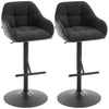 Bar Stools Set of 2, Swivel Counter Height Barstools with Back, Footrest, Armrests, Adjustable Height, Light Grey