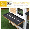 2-tier Wood Rabbit Hutch Backyard Bunny Cage Small Animal House w/ Ramp and Outdoor Run