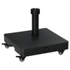 HDPE Square Parasol Base, Portable Umbrella Stand Weights for Cantilever Banana Parasol with Wheels, 35lbs with Water or 40lbs with Sand, for Φ0.75