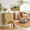 Nightstand Set of 2, Bedside Table Set with Drawer and Cabinet, Side End Table with Storage for Living Room, Oak