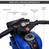 Kids Electric Pedal Motorcycle Ride-On Toy 6V Battery Powered w/ Music Horn Headlights Motorbike for Girls Boy Blue