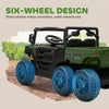 Qaba 24V 4WD Kids Ride On Truck with 6 Wheels Electric Ride On Car with Remote, Dump Bed for 3-8 Years, Green