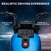 6V Kids Motorcycle with Training Wheels, Foot Pedal, Headlight, Music, Forward/Reverse, Single-Button Start, Blue