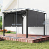 10' x 10' Outdoor Pergola Patio Gazebo Canopy Sun Shelter, Steel Frame, Dark Grey