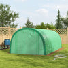 10'x6.6'x6.6' Upgraded Tunnel Greenhouse Green House with Mesh Door and Windows, 6 Plant Labels and Gloves, White