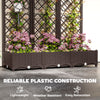 Raised Garden Bed with Trellis, PE Rattan Flower Bed with Drainage Holes and Drain Plugs, 47