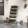 5-Tier Vertical Raised Garden Planter with 5 Boxes, Wheels, Outdoor Plant Stand for Vegetable Flowers, Brown