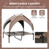 Raised Dog Bed Cooling Dog Cot w/ Canopy Washable Breathable Mesh, for Medium and Large Dogs, Coffee