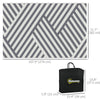 Reversible Outdoor RV Rug, Patio Floor Mat, 6' x 9' Plastic Rug for Backyard, Deck, Beach, Camping, Grey and Cream