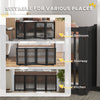 Free Standing Wooden Pet Gate Indoor Dog Barrier Foldable Step Over Doorway Fence Safety Gate with Open Door