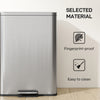 Garbage Bin, Soft-Close Trash Can with Foot Pedal, 5 Gallon (20 L) Garbage Can with Removable Inner Bucket