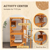 Catio Outdoor, Elevated Design, with Wheels, Resting Box, Water-Resistant, Multi Platforms, Orange