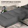 Outdoor Lounge Chair with Padded Cushion, Folding Reclining Patio Garden Chair with Recline Back, Footrest, for Poolside, Patio, Light Grey