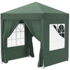 6.6'x6.6' Pop Up Canopy Tent with Sidewalls, Instant Sun Shelter Camping Gazebo with Carry Bag, Dark Green