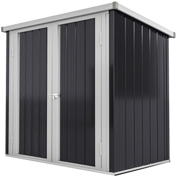 5x3 Metal Garden Storage Shed with Double Door, Durable Metal Shed for Garden, Patio, Lawn, Black