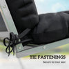 4-Piece Back and Seat Cushion Pillows Replacement and Pillows, Patio Chair Cushions Set with Ties, Black