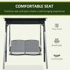 2-Seat Outdoor Porch Swing Patio Swing with Adjustable Canopy, Removable Seat and and Steel Frame for Garden, Poolside