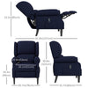 Massage Recliner Chair for Living Room, Push Back Recliner Sofa, Suede Wingback Reclining Chair with Extendable Footrest, Wood Legs, Remote Control, Side Pockets