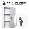 Wall Mount Medicine Cabinet 3 Tier Steel Emergency Box for Bathroom, Lockable with 2 Keys, White