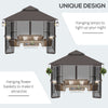 10'x10' Soft-top Patio Gazebo with Double Tier Roof, Mesh Curtains, Display Shelves, Top Hooks