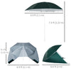 7.5FT 2-in-1 Beach Umbrella with Carry Bag, Umbrella Shelter with Silver Coated UPF50+ UV Protection and Adjustable Height for Camping, Fishing, Backyard, Blue