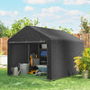 6.6' x 7.8' Portable Shed, Waterproof Bike Tent with Roll-up Zipper Door and Reinforced Galvanised Steel Frame, Black