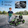 Pedal Go Kart w/ Adjustable Seat, Rubber Wheels Shock Absorb