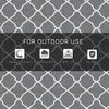 Waterproof  Outdoor Rug, 6' x 9' RV Rug Reversible Mat for Backyard, Deck, Picnic, Beach, Camping, Grey & White Net