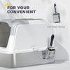 Extra Large Stainless Steel Litter Box, Enclosed Kitty Litter Box for Big Cats with Scoop, Deodorizer Bag