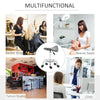 Saddle Stool, PU Leather Adjustable Rolling Salon Chair for Massage, Spa, Clinic, Beauty and Tattoo, Grey