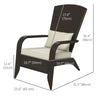 Patio Wicker Adirondack Chair, Outdoor Rattan Muskoka Chair with Cushions for Patio, Garden, Backyard Khaki