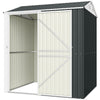 7' x 6' Tall Outdoor Storage Shed, Waterproof Metal Garden Shed with Gloves, Lockable Door, Silver
