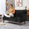Velvet Feel Fabric 2 Seater Sofa, Small Sofa Loveseat with 8.3