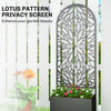 Metal Raised Garden Bed with Trellis for Climbing Plants, Freestanding or Wall Mounted Flower Bed with Privacy Panel