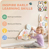 Easter Bunny Busy Board, Wooden Wall-Mounted Montessori Sensory Toys, Gift for Girls Boys for 1.5-6 Y, White