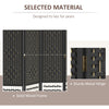 4 Panel Folding Room Divider, Portable Privacy Screen, Wave Fiber Room Partition for Home Office, White, Black