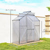 6' x 2.5' Walk-in Polycarbonate Greenhouse Aluminium Green House with Sliding Door, 5-Level Roof Vent, Rain Gutter
