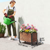 Raised Garden Bed with Wheels & Drainage Holes, Outdoor Planter Box with Liner for Patio Balcony