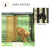 Outdoor Dog Kennel, Lockable Pet Playpen Crate with Top Cover, Black