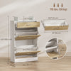 Shoe Cabinet, Slim Shoe Organizer Cabinet with 2 Flip Drawers, Adjustable Shelves, Drawer and Glass Top