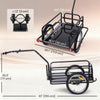 Folding Bicycle Cargo Trailer Utility Bike Cart Carrier Garden Patio Tool with Hitch Black